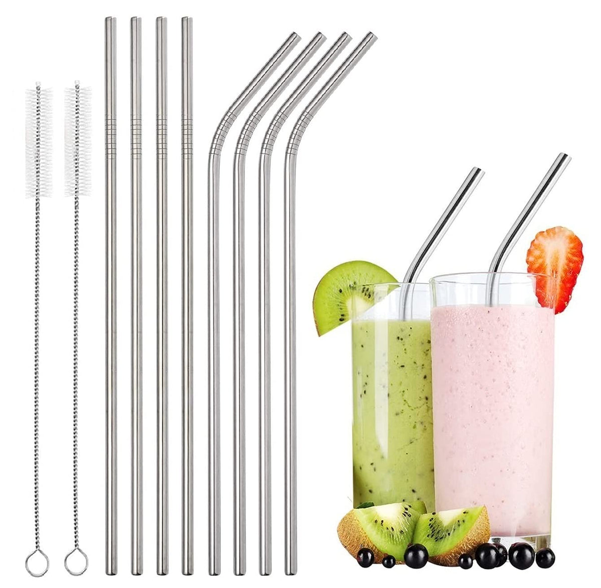 Stainless Steel Straw Set of 10