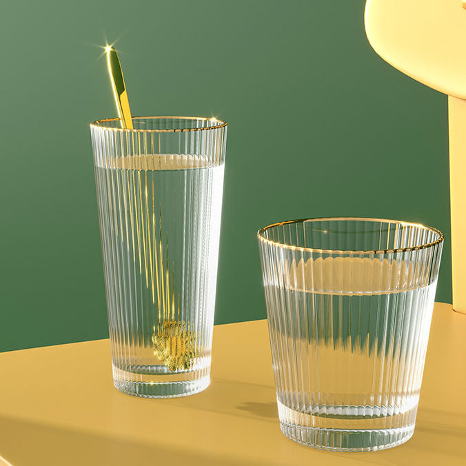 Crystal Water Glass with Gold Line 370ml Set of 6