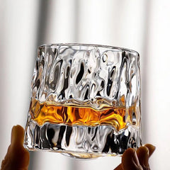 Crystal Rolling Crumpled Glass with Gold line 165ml Set of 6