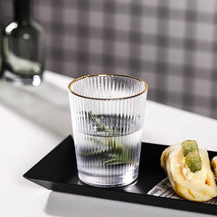 Crystal Water Glass with Gold Line 315ml Set of 6