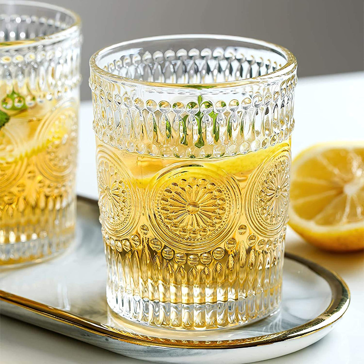 Embossed Whiskey Glass 340ml Set of 6